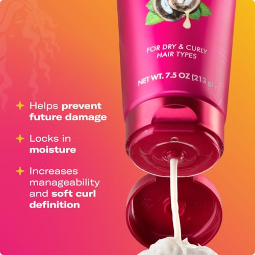 Mielle Organics Babassu & Mint Brazilian Curly Cocktail Curl Cream - Curl Defining, Hair Styling Cream for Textured Hair - Locks in Moisture, Boosts Definition & Softens Textured Hair (7.5 oz)