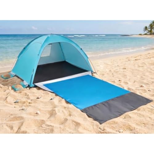 Toldo de playa portátil e impermeable con protección solar UV y tres puertas ventiladas 8