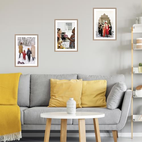 Image of JCJMY 13x20 Picture Frame with 11x17 Mat, Display Photo 11x17 with Mat or 13 x 20 Without Mat, Wall Hanging Large 13 by 20 Poster Frame with Plexiglass, Rustic Brown