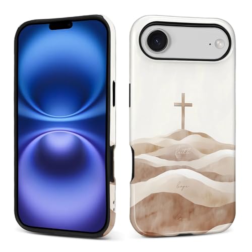 Coque iPhone 17 Air ZHEGAILIAN en silicone et PC rigide hybride 2 en 1 avec motif croix chrétienne