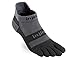 Injinji 2.0 Men's Run Midweight No Show Toesocks, Black/Gray, Medium