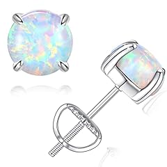 Screw Back-White Opal