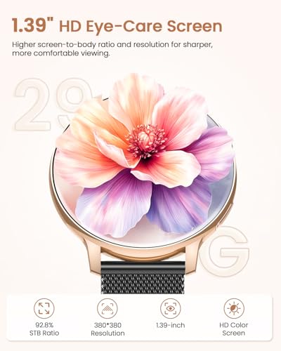 AIMIUVEI Reloj Inteligente Mujer, Smartwatch Mujer con Llamada 24H Pulsómetro, SpO2, Seguimiento del Periodo, 120+ Modo Deporte, Sueño, Podómetro IP68 Fitness Tracker iOS/Android, Regalo, Negro Oro - imagen 7