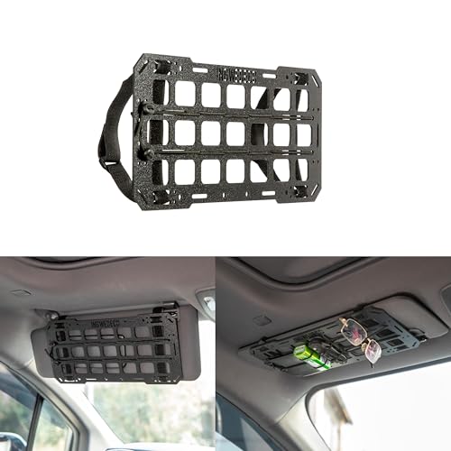 INGWEDECO ABS Rigid Molle Visor Panel Organizer - Universal Tactical Gear Rack for Car/SUV/Truck, EDC Pouch & Tool Holder, Heavy-Duty Vehicle Storage System