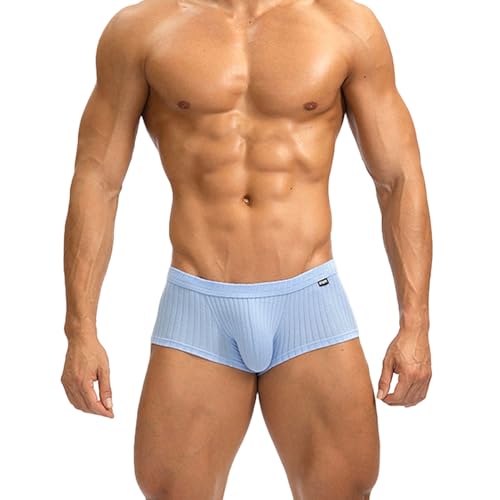 Cotton Short Boxer Briefs for Men Sexy Low Waist U Raised Pouch Underwear