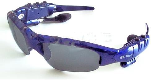 Blue Sunglasses With Mp3 Player 2 Gig Flash Drive Fm Radio And Flip-Up Lenses