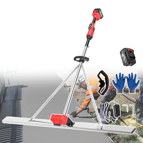 Kit vibrante per massetto in calcestruzzo, strumento elettrico di finitura in calcestruzzo, lama lunga 150 cm, con 1 motore/1 caricabatterie, per pavimenti in calcestruzzo/colate/passerelle e altri