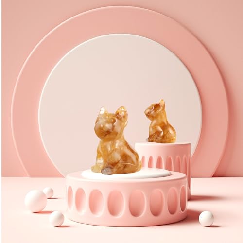 Estatua Bulldog Francés de Cristal Natural 2 Pulgadas miniatura 6
