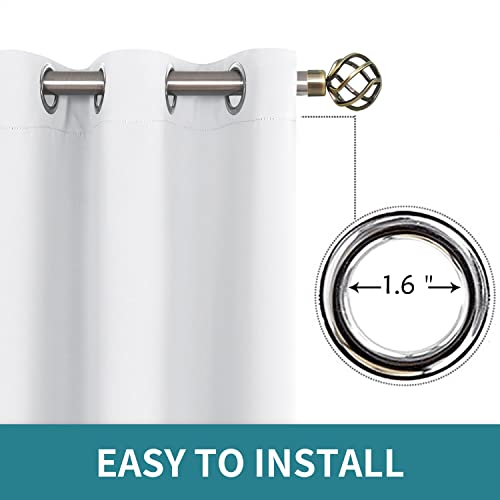 Bgment Room Darkening Curtains For Bedroom - Grommet Thermal Insulated Window Treatments Light Blocking Curtains For Living Room, Set Of 2 Panels, Each 46 X 54 Inch, Pure White #TOP4