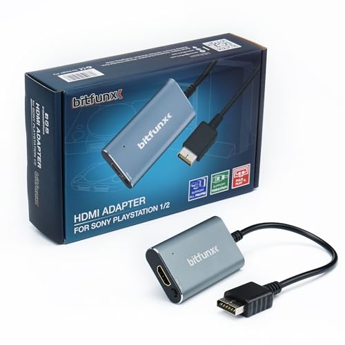 Image of BITFUNX PS2 /PS1 /PS One HDMI Adapter - Built in RGB /Component, Plug & Play Video Game Adapter with No Lag, HDMI Converter Allows Any PS to Connect to Any HD TV
