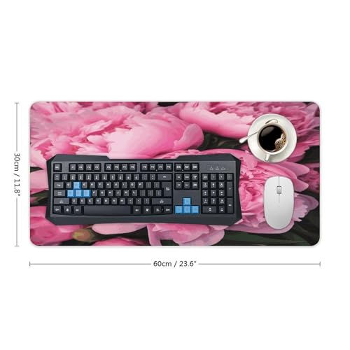 Pink Peony Desk Pad Large Office Desk Mat 30x60 cm miniatura 2