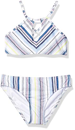 Image of Splendid Girls' Crisscross High Neck Bikini Top & Retro Bottom Swimsuit Set