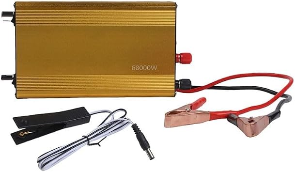 Eawfgtuw Electro Fishing Inverter 12V to 300V Converter, 68000W for Peak Power Supply with For Fan and Copper Clamps, High Voltage DC/AC Kit for Single or Mixed for frequency Operation(A)