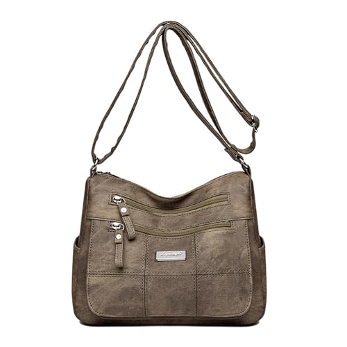 Sac à bandoulière léger en cuir synthétique avec multipoches pour le quotidien des mamans