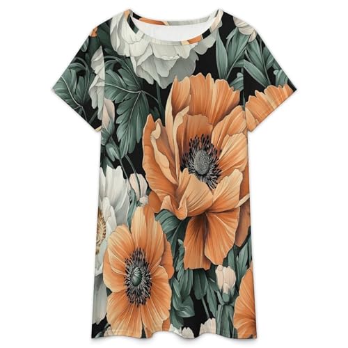 Robe de nuit pour femmes ample manches courtes vêtement de nuit été grande taille