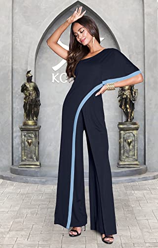 Image of KOH KOH Womens 2026 One Off Shoulder Asymmetric Long Pant Jumpsuit Romper