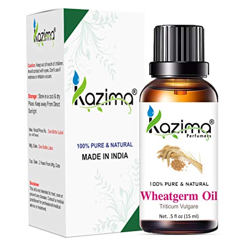 Image of KAZIMA WheatGerm Cold Pressed Carrier Oil - 100% Pure Natural & Undiluted For Skin care & Hair (15ml)