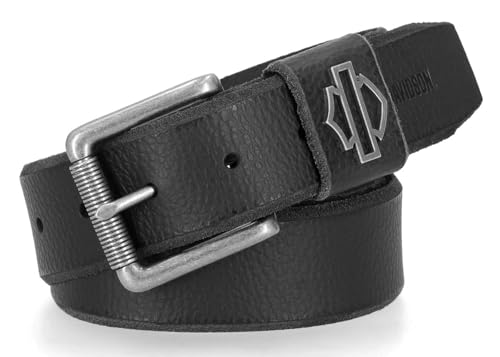 Harley-Davidson Men's Die Cut Open Bar & Shield Genuine Leather Belt (L)
