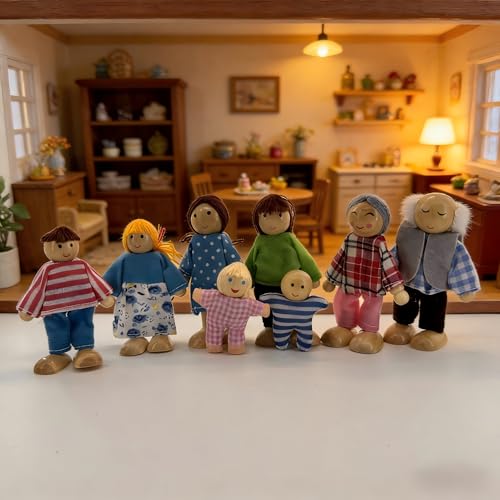 Set de casa de muñecas de madera OKOK - 8 piezas miniatura 6