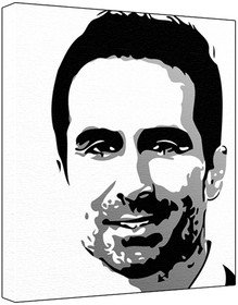 Nestor Carbonel (100% Original Painting. Not A Print ) Acrylic Paint On Deep Framed Canvas (60 x 50 x 1.8 cm) 3-Colour Black/Grey/White-image-0