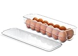 Saganizer egg holder for refrigerator or camping Clear acrylic egg storage