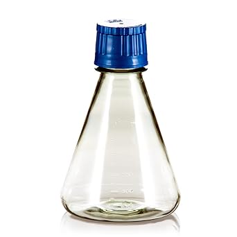 Autoclavable PC Erlenmeyer Culture Flask, 1000ml, Baffled Base, Case of 24