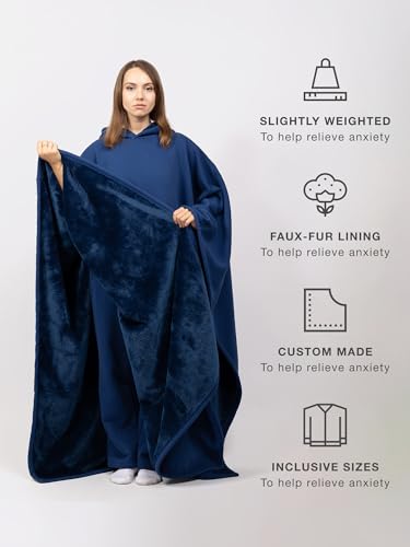 Image of FREE THE SHEEP Eden Hoodie - Oversized Weighted Hoodie Cloak with Ultra-Soft Faux Fur Liner