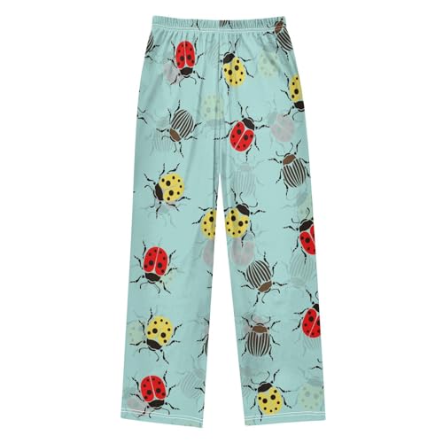 Beetle Ladybug Boys Pants Boys Athletic Pants Long Pant for Boywith Pockets Wide-Leg Size 6-14Y2