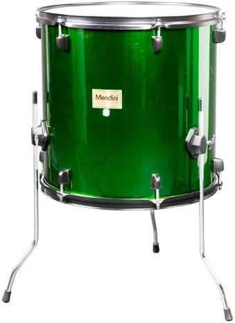 Mendini by Cecilio Complete Full Size 5-Piece Adult Drum Set w/Cymbals Pedal Throne Sticks, Metallic Green MDS80-GN