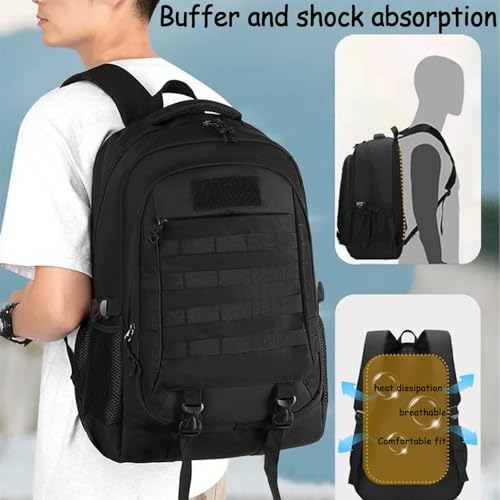 Lawaia Tactical Backpack Mens Rucksack for Men 45L Waterproof Backpack Military Backpack Hiking Backpack Waterproof Rucksack Outdoor Sports Fishing Bag - Image 4