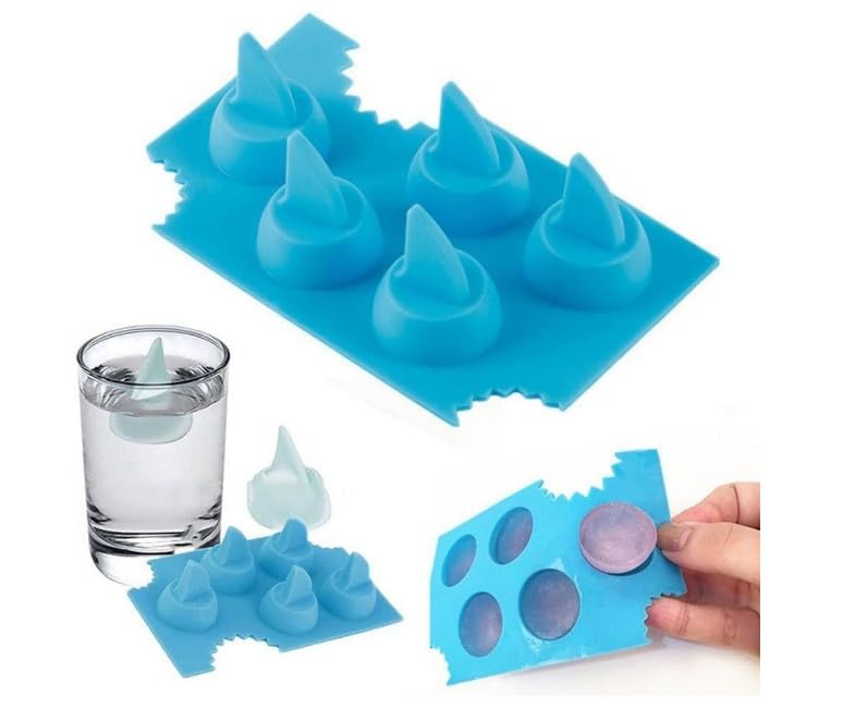 Molde de silicona para hielo con forma de aleta de tiburón miniatura 1