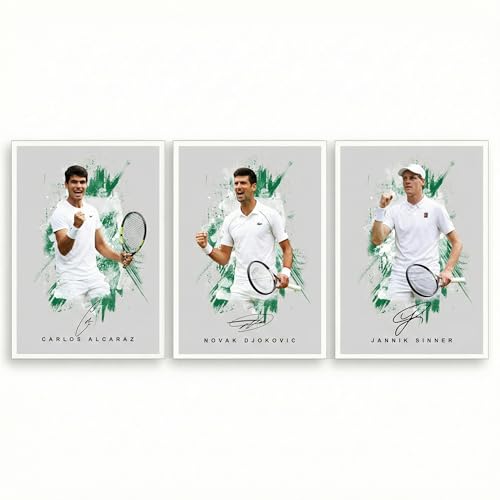 Carlos Alcaraz Signed Photo Poster Print Picture Display Framed Autograph Memorabilia Gift Spain Tennis (Alcaraz Djokovic Sinner (A4 Unframed))