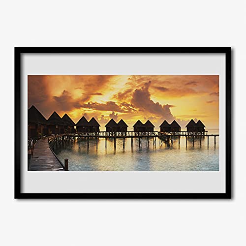Affiche avec cadre murale 70x50 cm photo de salon et gîtes de mer