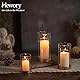 Windlicht Glas Kerzenhalter Gold Kerzenständer: Hewory 12er Set Windlichter Glaszylinder für Kerzen Zylinder Kerzenglas Gross Goldene Deko Wohnzimmer für Tischdeko Esstisch (Klarglas)