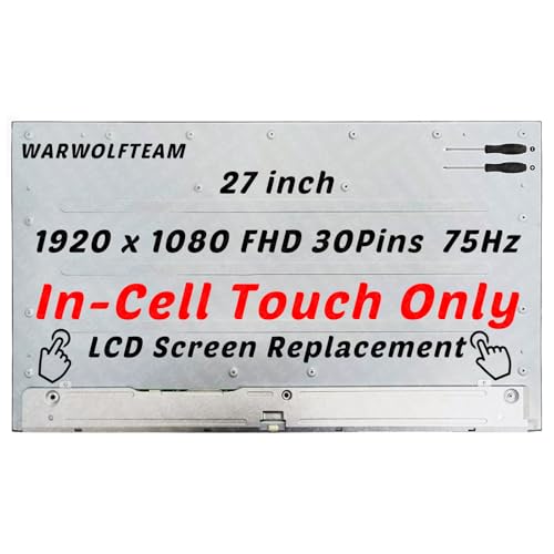 WARWOLFTEAM Compatible with LM270WFA-SSB1 LM270WFA SS B1 LM270WFA(SS)(B1) 27inch FHD 30Pins 75Hz LCD LED IPS in-Cell Touch Display Screen Replacement Panel(Only for Touch Version)