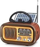 Radio Gemean J-105BT 携帯ラジオ 防災 FM/AM/SW 短波 bluetoothブルートゥース ワイドFM対応 高感度 USBメモリ/micro SDカード対応 MP3プレーヤー 大音量 単1形電池/太陽光/USB-C充電 対応 レトロ ハンドル付き持ち運び簡単 スマホスタンド機能 イヤホンジャックなし