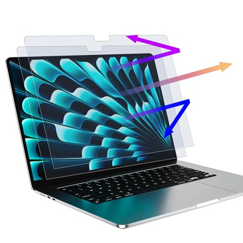 Image of Mamol 2 Pack Anti Blue Light Screen Protector for MacBook Air 15 Inch (2023-2026, M2 M3 M4 M5), Eye Protection, Anti Glare