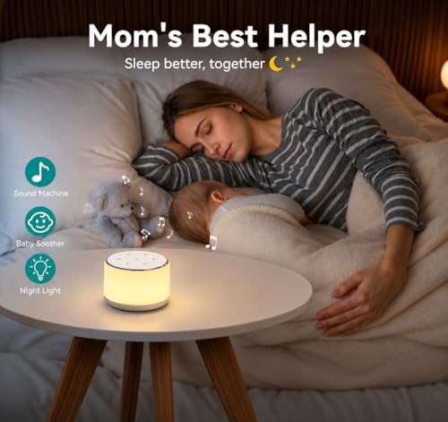 SBR LEGACY White Noise Sound Machine for Baby Sleeping with Night Light – 34 Relaxing Sounds, Rechargeable Sleep Soother for Babies, Kids & Adults, Portable Sound Machine for Home & Travel - Image 5