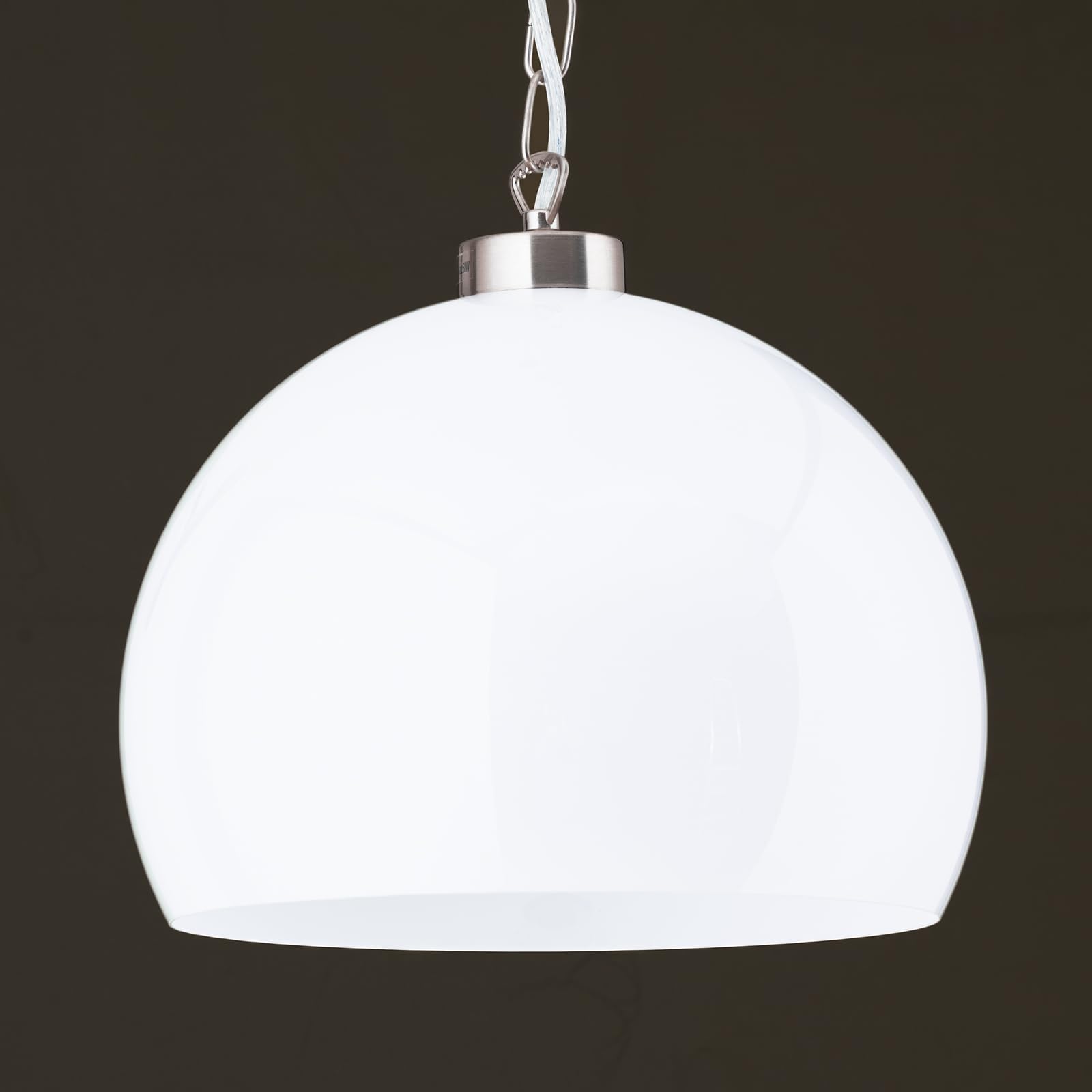 ORION LIGHTSTYLE Abat-jour en acrylique, diamètre : 30 cm, verre de rechange, avec trou de 43 mm, pour ampoules E27, blanc