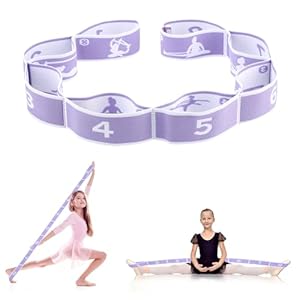 Stretching Strap, Multi-Loop Elastic Yoga Stretch Strap Flexible Stretch Resistance Bands Stretching Equipment for Physical Therapy, Pilates, Yoga, Dance, Gymnastics Exercise (Purple)