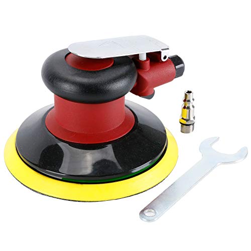 Image of Professional Air Random Orbital Palm Sander, Heavy Duty Dual Action Pneumatic Sander with 1pc Backing Plate (6 inch)