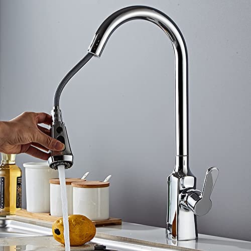 Robinet de cuisine à trou unique noir mat et blanc style architectural épuré