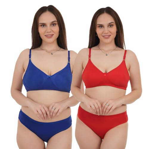 Image of UNITRUST Premium Lingerie Set with Full Coverage Non-Padded Bra and Hipster Panty Set