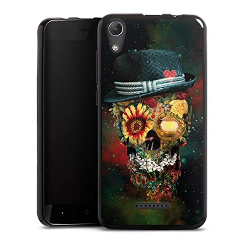DeinDesign Coque en Silicone Compatible avec Wiko Lenny 4 Étui Silicone Coque Souple Riza Peker Chapeau Tête de Mort