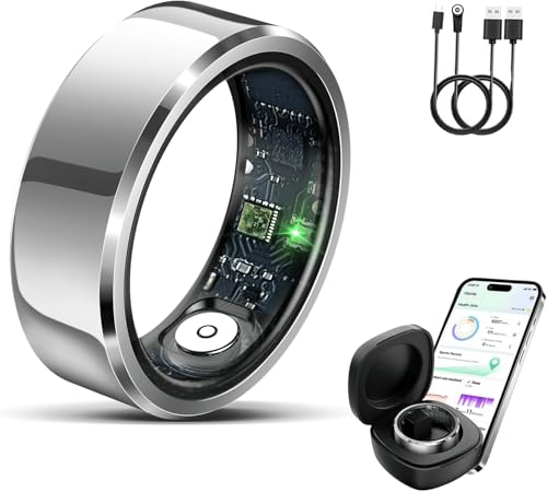 MINENICE Smart Ring für mit iOS/Android,AI Fitness Ring mit Herzfrequenz, Blutsauerstoff, Smartring für Android iOS, Wasserdicht Smartringe Tracker Aktivitätstracker für Herren Damen