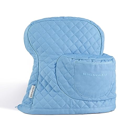 KITCHENAID Fitted Tilt Head Solid Stand Mixer Cover with Storage Pocket Quilted 100 Cotton Blue Velvet 144x18x10