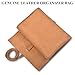 NUTUCH Leather Tech Pouch for Cables Chargers Phone | Tech Bag | Zipper Travel Accessory Pouch | Electronic Organizer Case Travel Bag (Tan)
