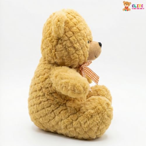 Image of Teddy Bear, 25 cm Soft Plush Stuffed Animal with Cuddly Toy for Babies and Kids Brown Colour