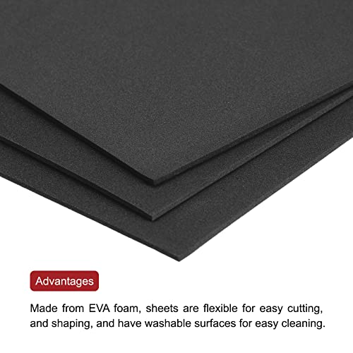 Image of uxcell EVA Foam Sheets Black 12 Inch x 9 Inch 2mm Thickness for Crafts DIY Pack of 30