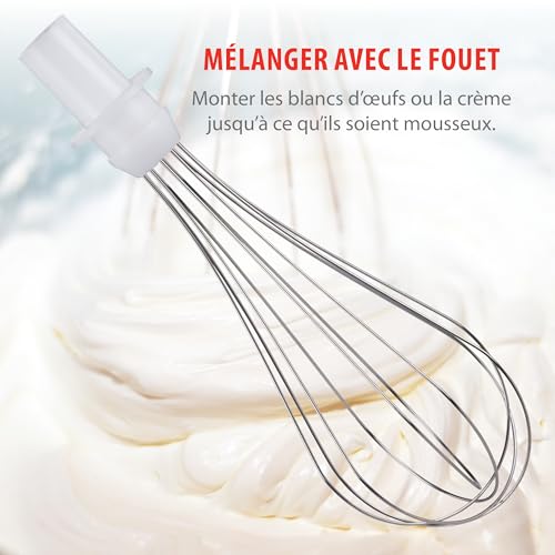 alpina Mixeur Plongeant Ensemble - Mixer Cuisine - Hachoir - Mixeur - Fouet - Mixer Plongeur Soupe 400W - Blanc – Image 6